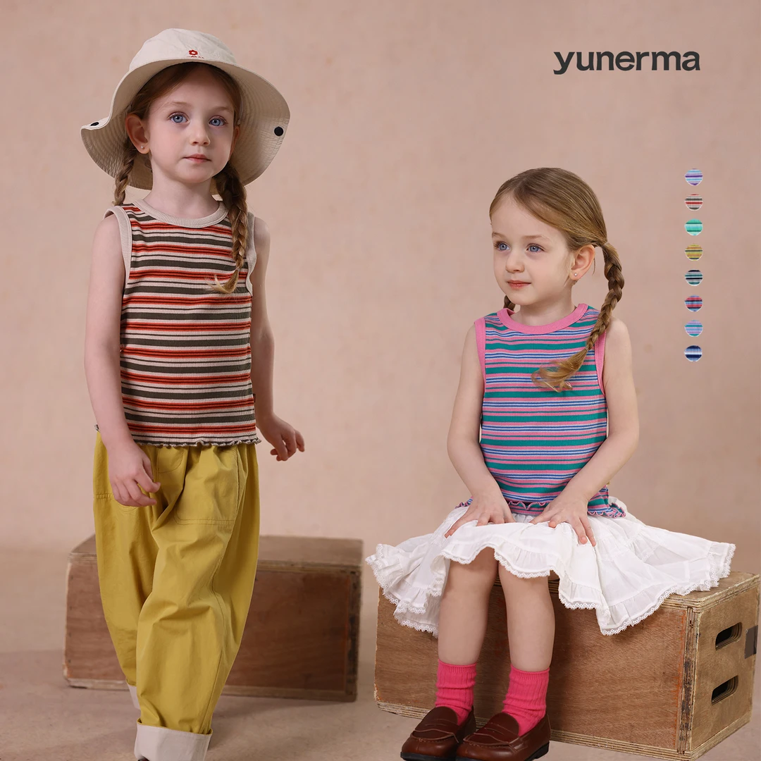 允儿妈女童2025夏季新款百搭条纹背心宝宝春夏洋气上衣儿童打底潮