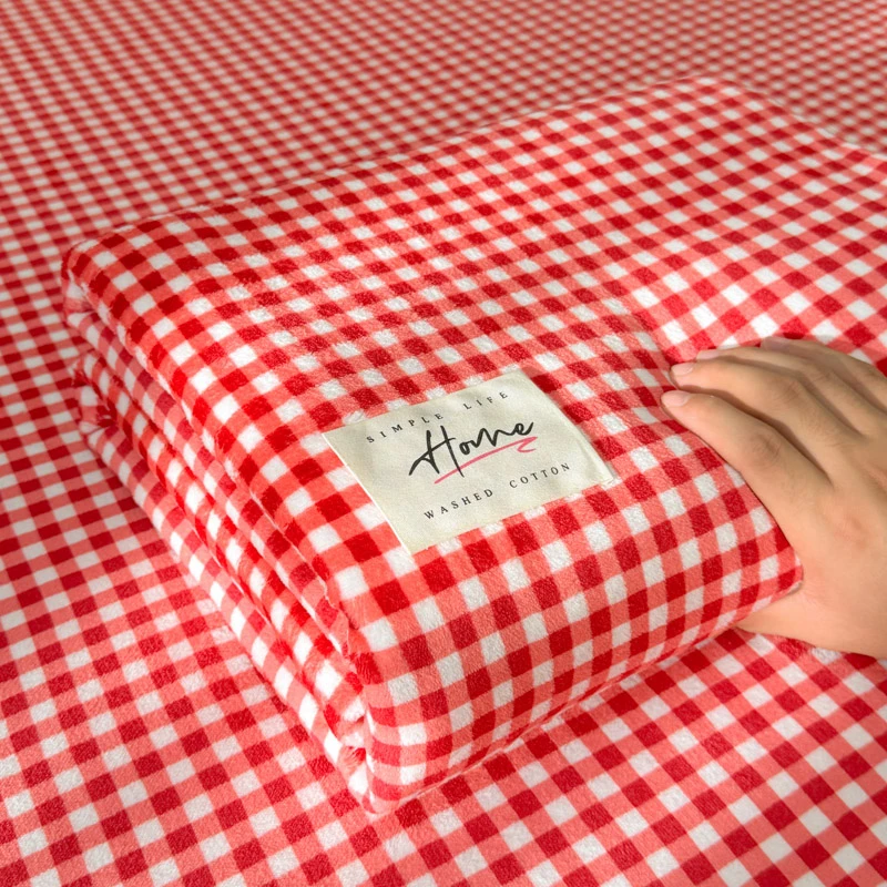 冬天牛奶绒纯色格子床单单件冬季加绒加厚保暖被单150x200x230