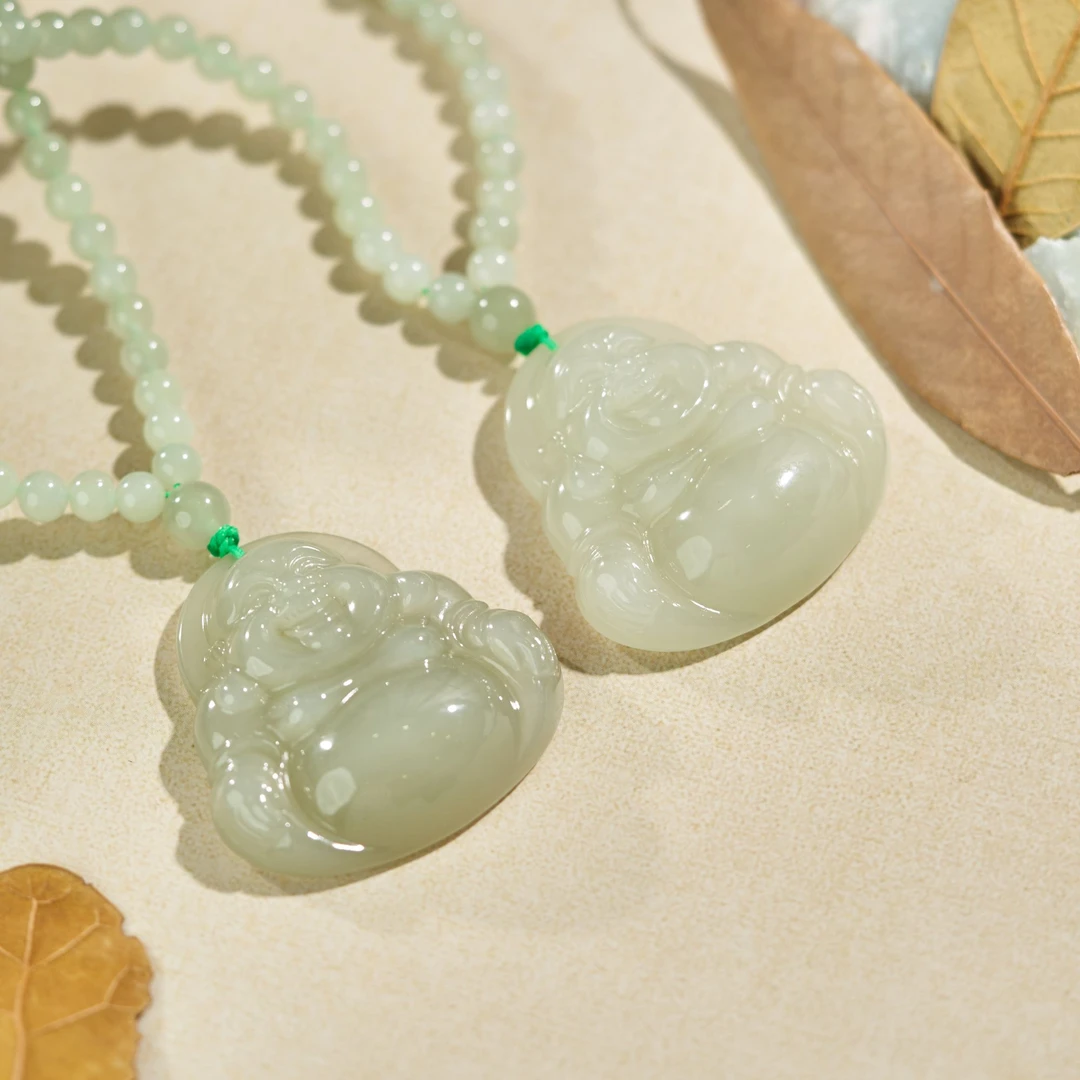 L【玉氏珠宝】和田玉佛公套链-约45*12*6mm 多样性发一 CAN060981