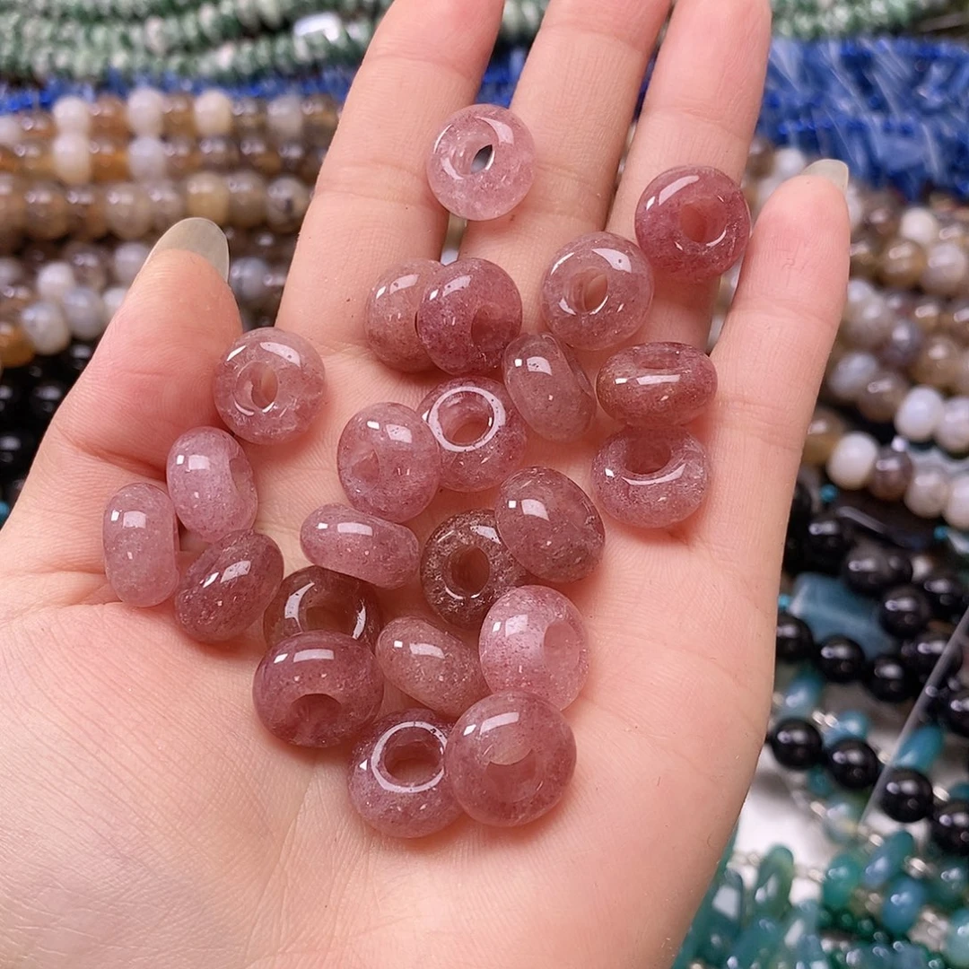 玛瑙/玉髓未镶嵌珠宝半成品草莓晶随机四颗装