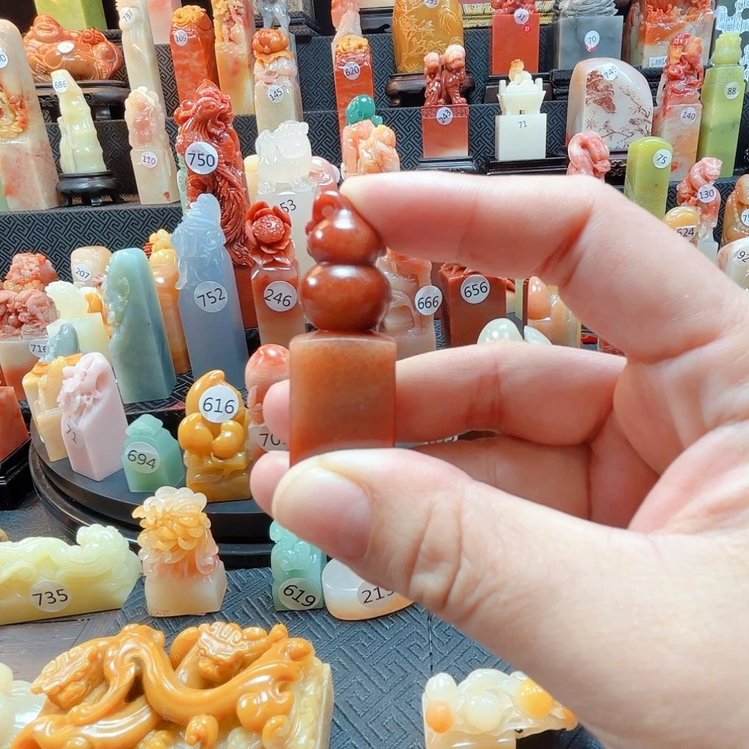 寿山石印石葫芦印章