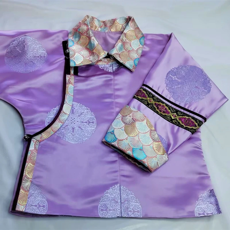 新款蒙古袍短款原创设计手工传统男女儿民族服日常装长袖可定制童