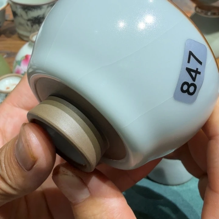汝窑厚釉大鸡心杯喜欢的可以拍