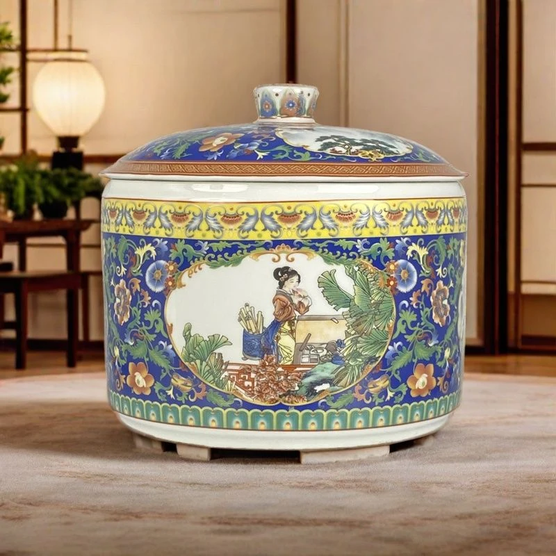 口径20高度20景德镇陶瓷景泰蓝珐琅彩大罐236