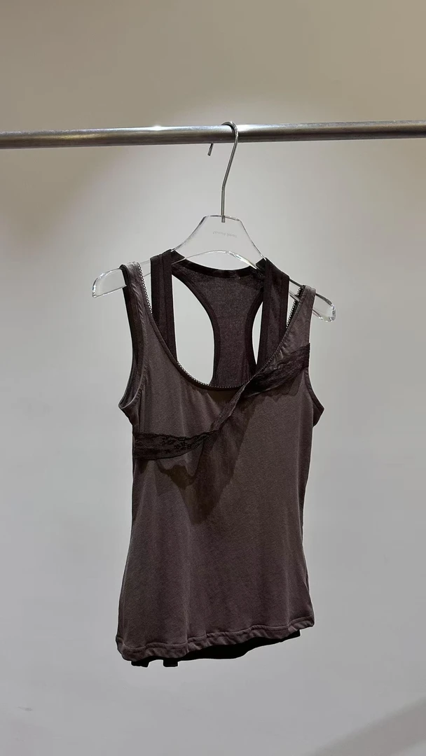 小众修身挂脖工字背心两件套25178