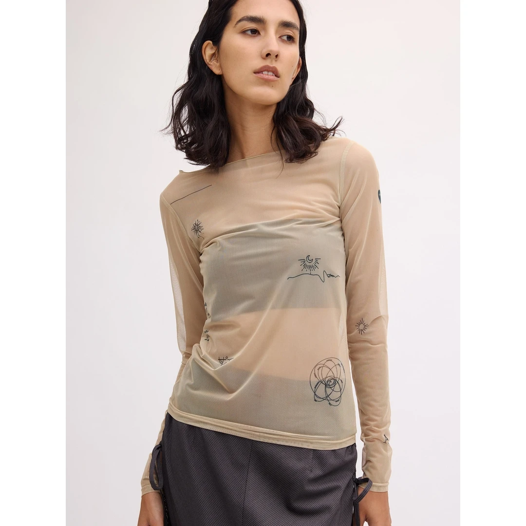 【DD外贸】代 夏季新款 时尚气质休闲紧身背心薄纱图案衬衫套装