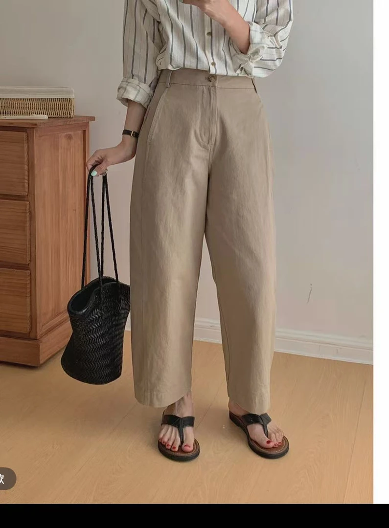 7259#高腰九分直筒裤