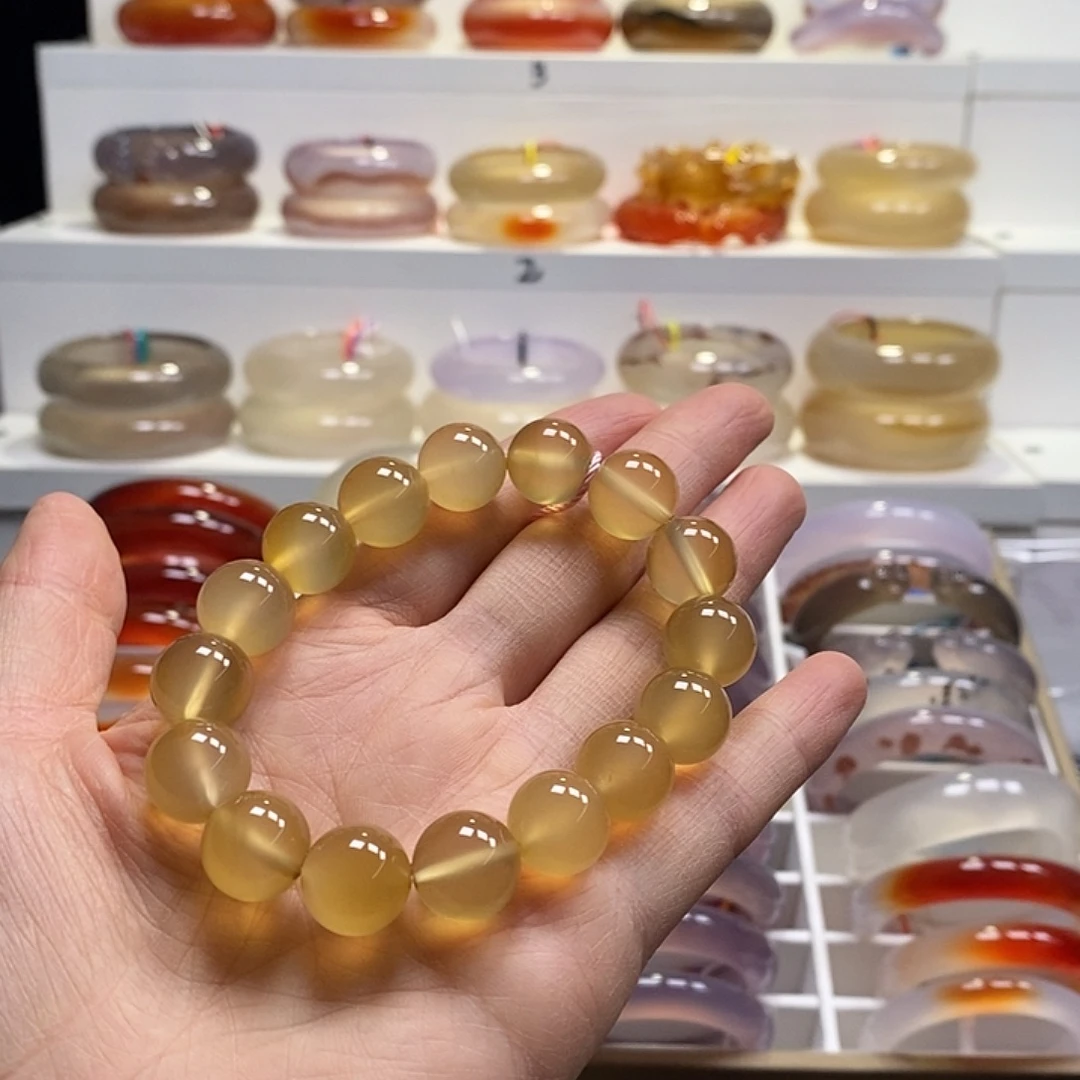 玛瑙/玉髓未镶嵌手串天然俏色