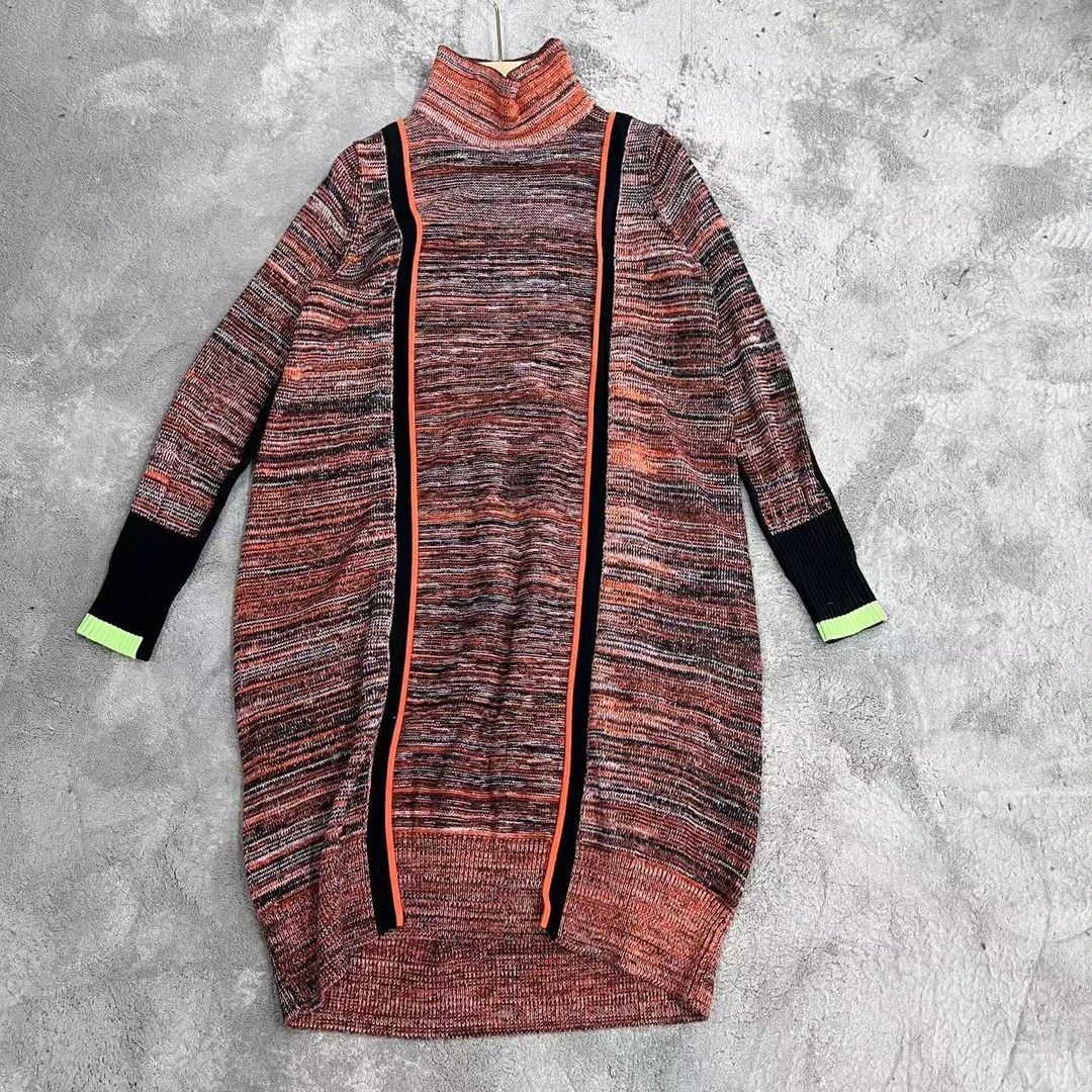 24秋冬时尚定制纱线韩版设计高领毛衣连衣裙