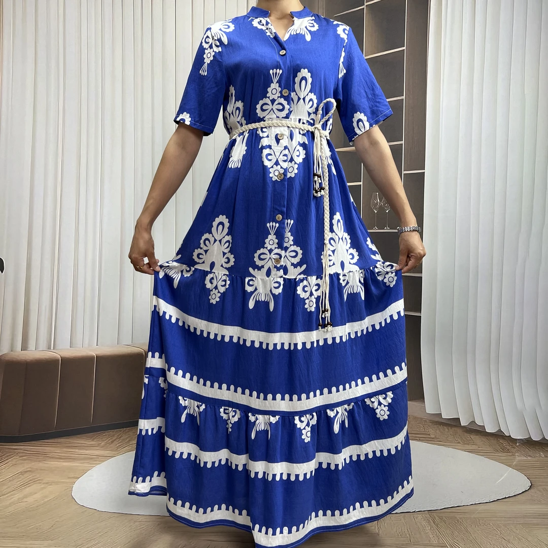 【006款】中东迪拜土耳其优雅连衣裙赠送腰链