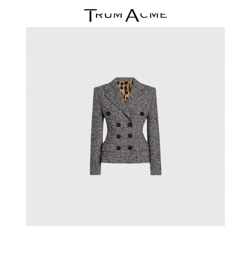 TrunAcme~2025秋季新款女士粗花呢西装夹克时尚通勤收腰显瘦