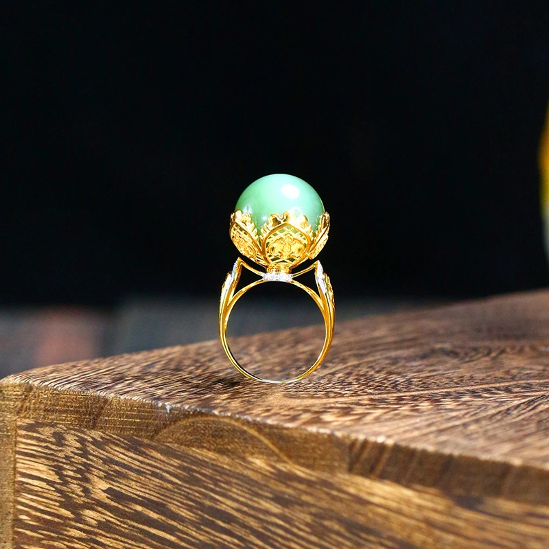 和田玉戒指（女款五福转米）【8700D】