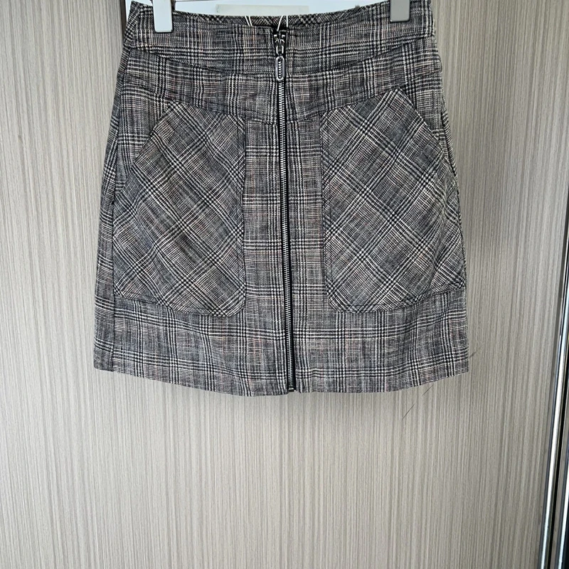 3600欧货熙家品牌撤柜女装春秋新款时尚气质百搭包臀格子短裙