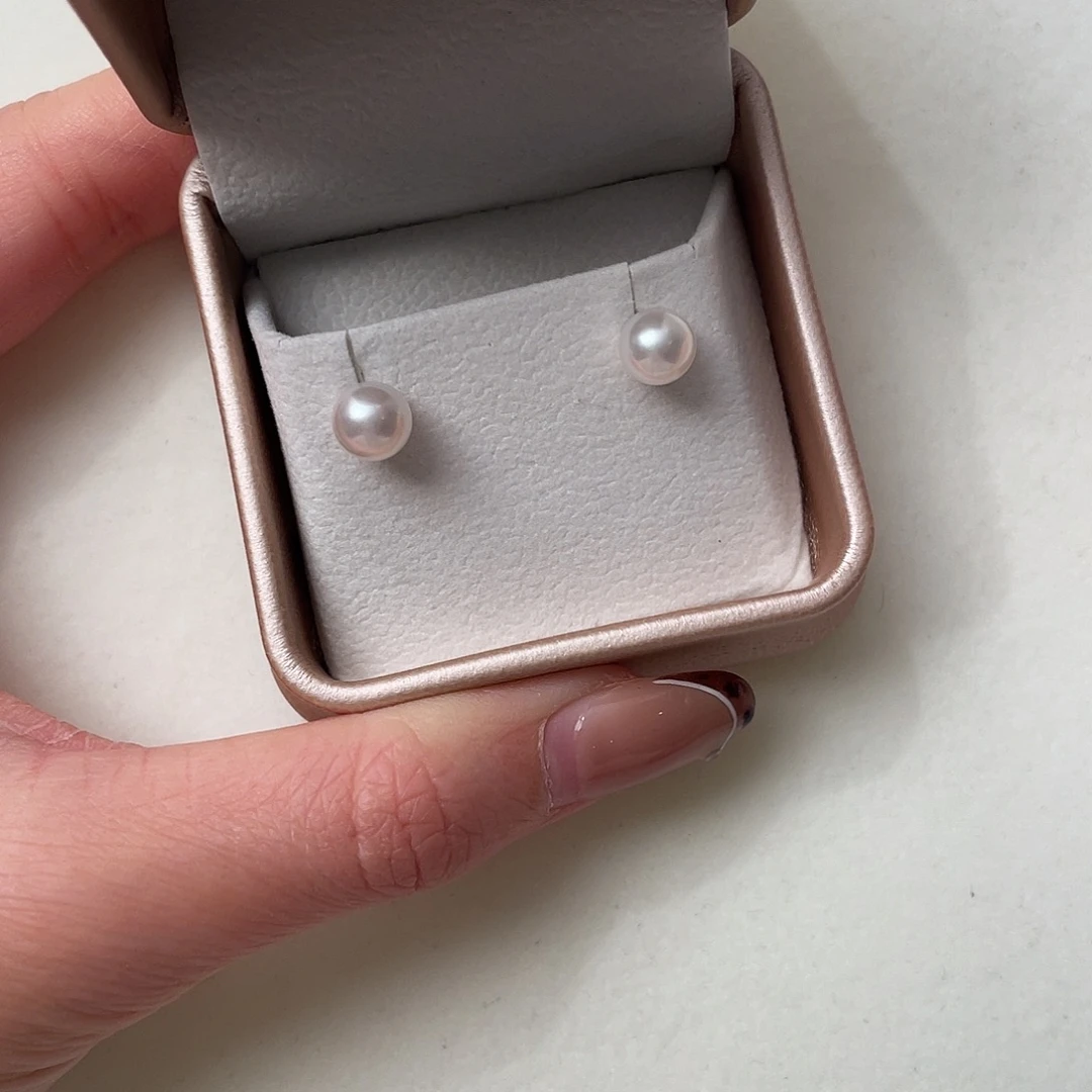 海水珍珠银S925镶嵌耳饰
