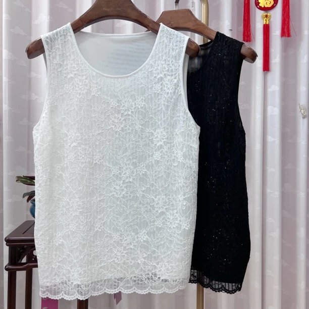 胖人坊大码蕾丝圆领吊带4663 衣长68