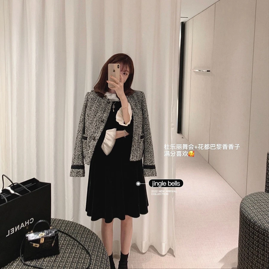 金蘑菇菇【杜乐丽舞会】丝绒小黑裙 新年的仪式感是小黑裙给的