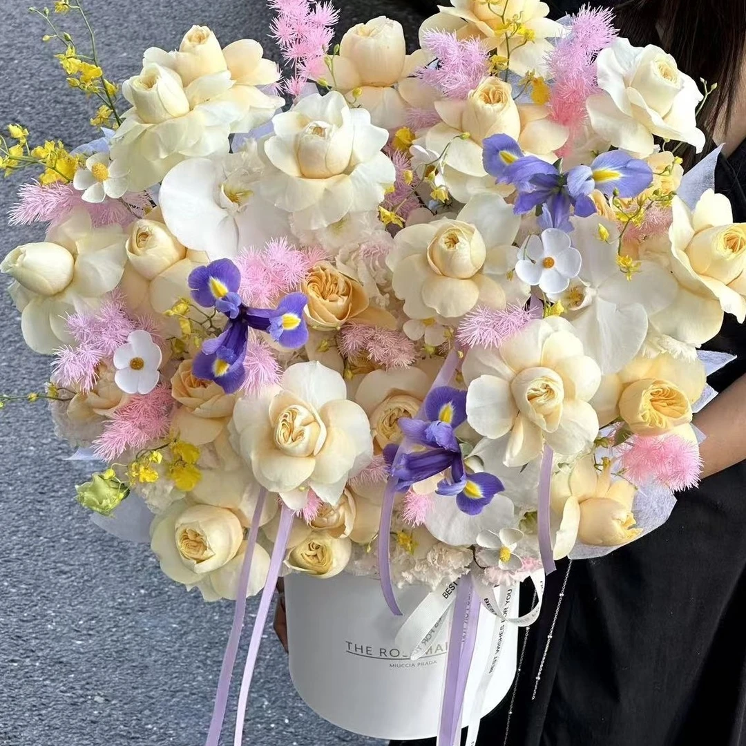 温柔浪漫超大巨型鲜花抱抱桶同城鲜花快送送花到家开业乔迁送礼