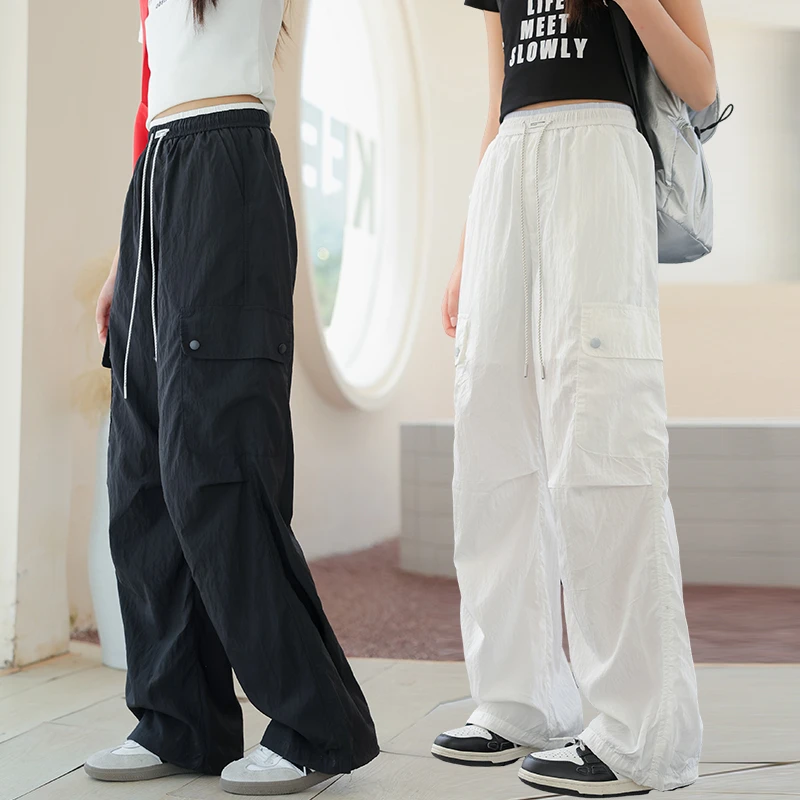 【62.3%莱赛尔超薄】女童中大童夏装工装长裤初中学生2025新款65052