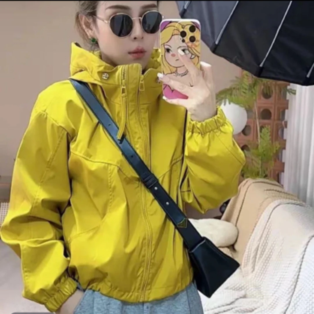 欧货休闲双拉链冲锋衣外套春季爆款短款2025新款洋气时尚夹克上衣