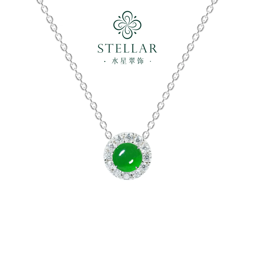 天然A货吊坠s925纯银镶钻女款精致锁骨链穿搭项链推荐