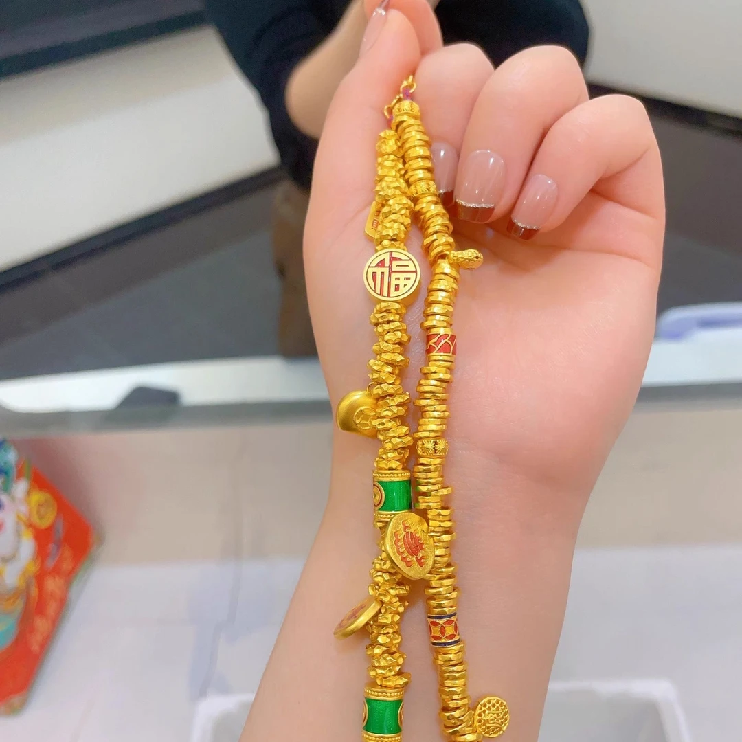 合金手链国风五路黄cc盘缠手链