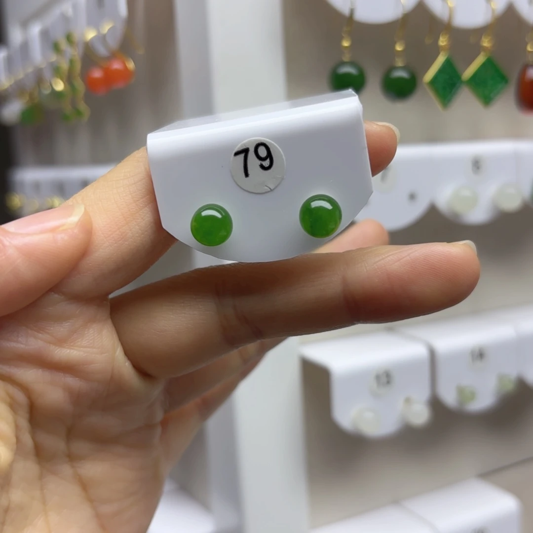 银S925镶嵌和田玉耳饰