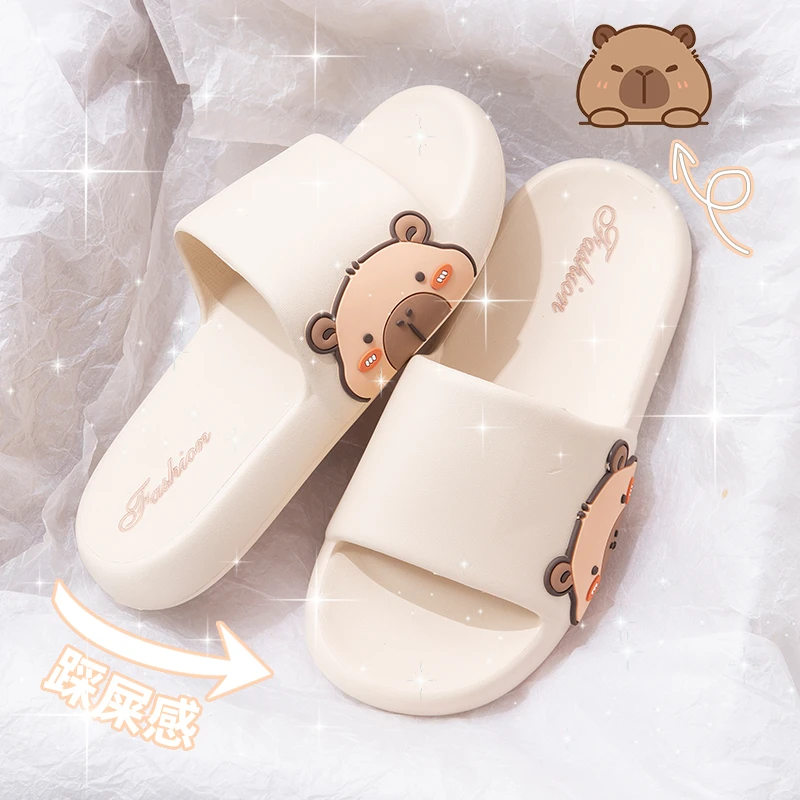 卡皮巴拉2025新款拖鞋女款室内外可穿厚底踩屎感浴室情侣凉拖鞋男