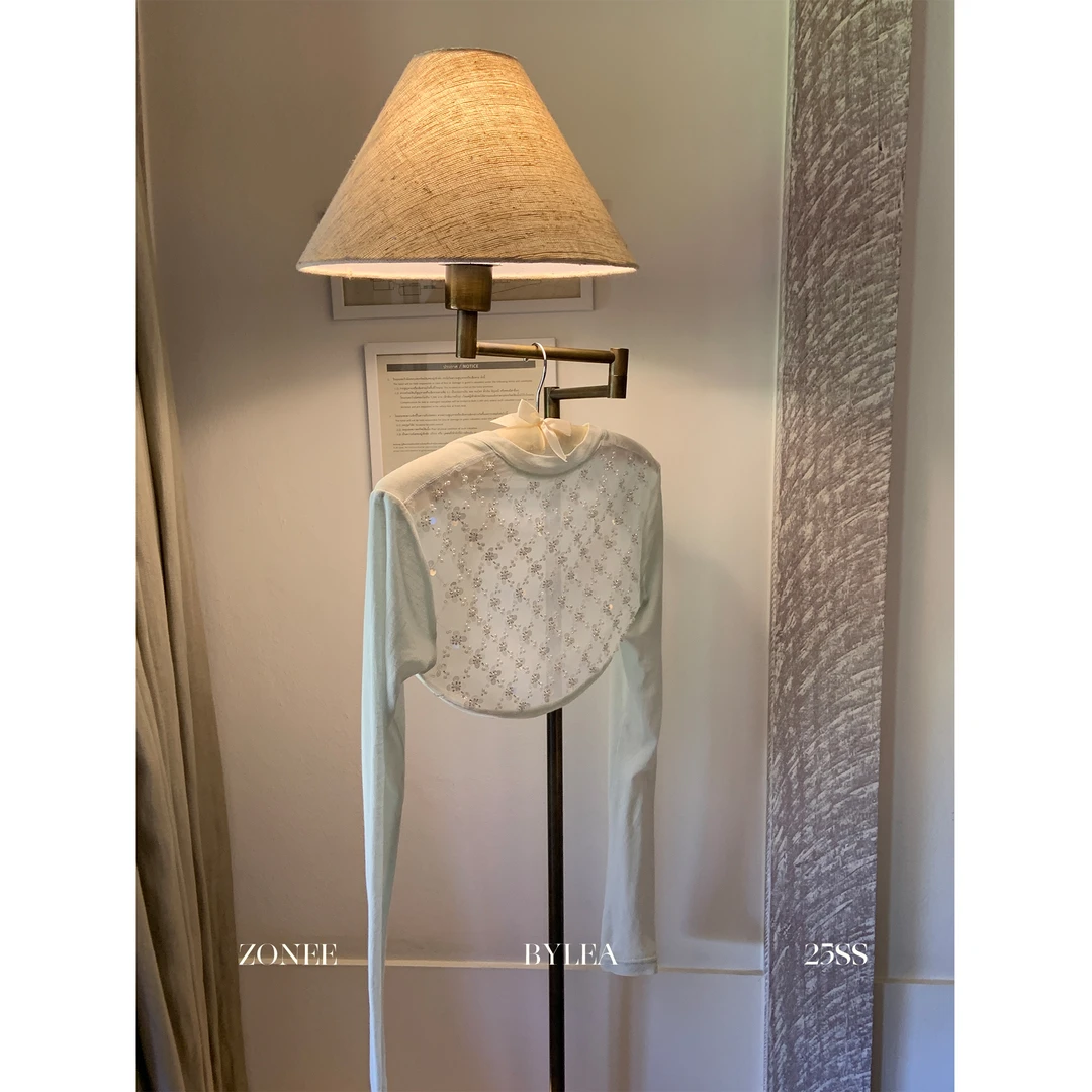 ZONEE 茉莉仙子 原创设计薄荷曼波闪闪细节微透坎肩罩衫