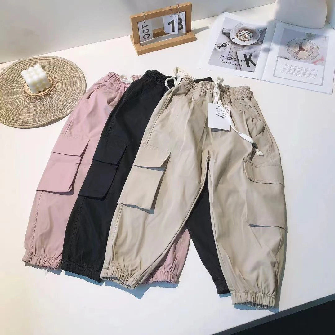 C170儿童新款夏季休闲工装裤L字母款