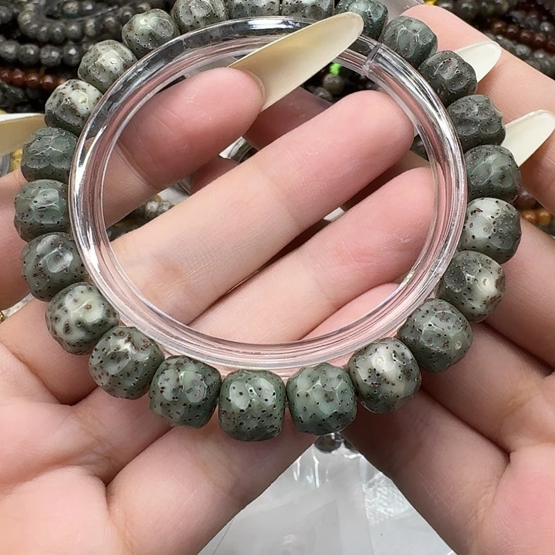 手串星月菩提11卓越糯冰绿幽灵雕刻10 9