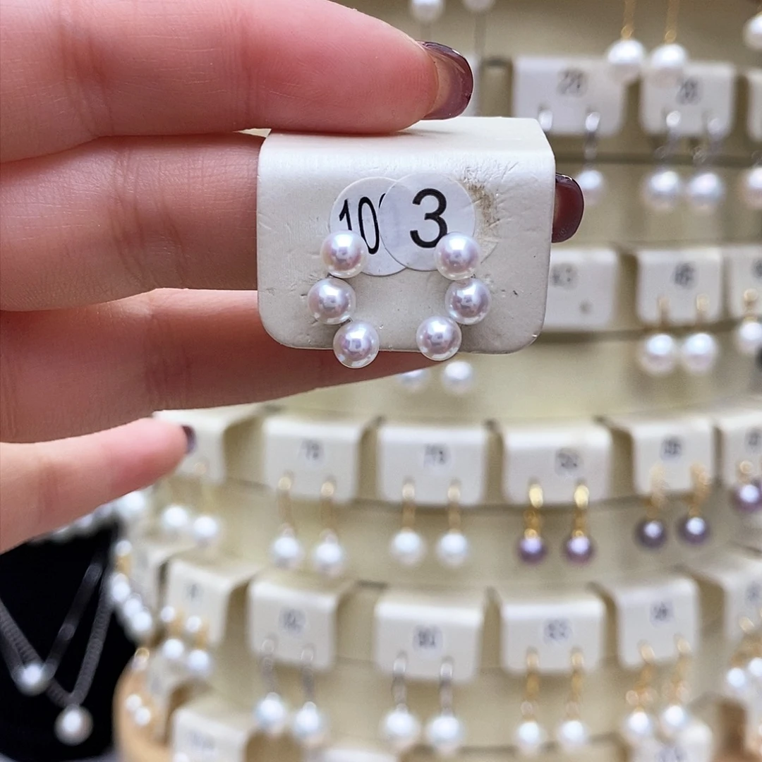 淡水珍珠耳饰银S925镶嵌