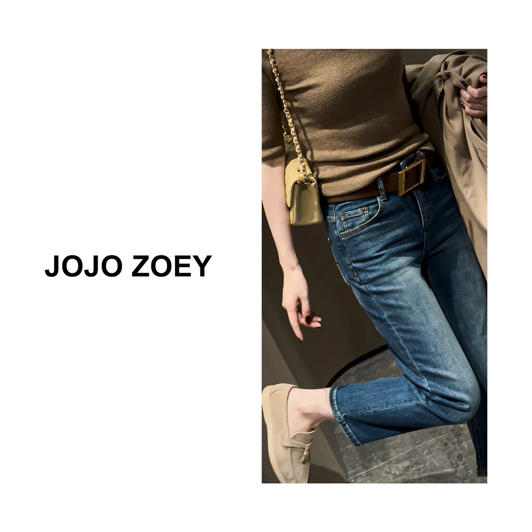 JOJO ZOEY【筷子腿】~新款高腰牛仔裤宽松显瘦直筒裤kz-82532