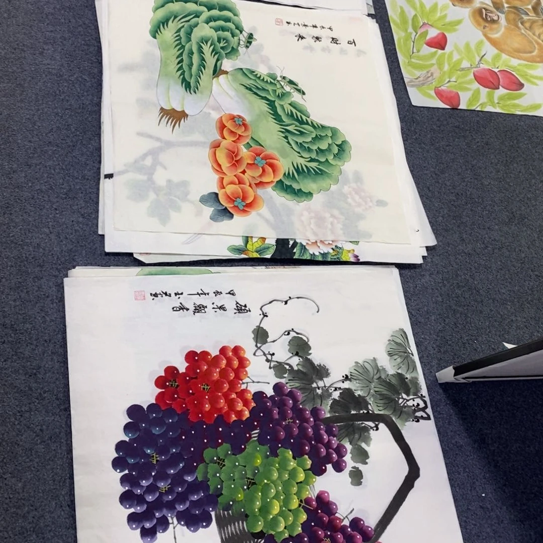 国画轻****山68✖️68两张斗方画画画画