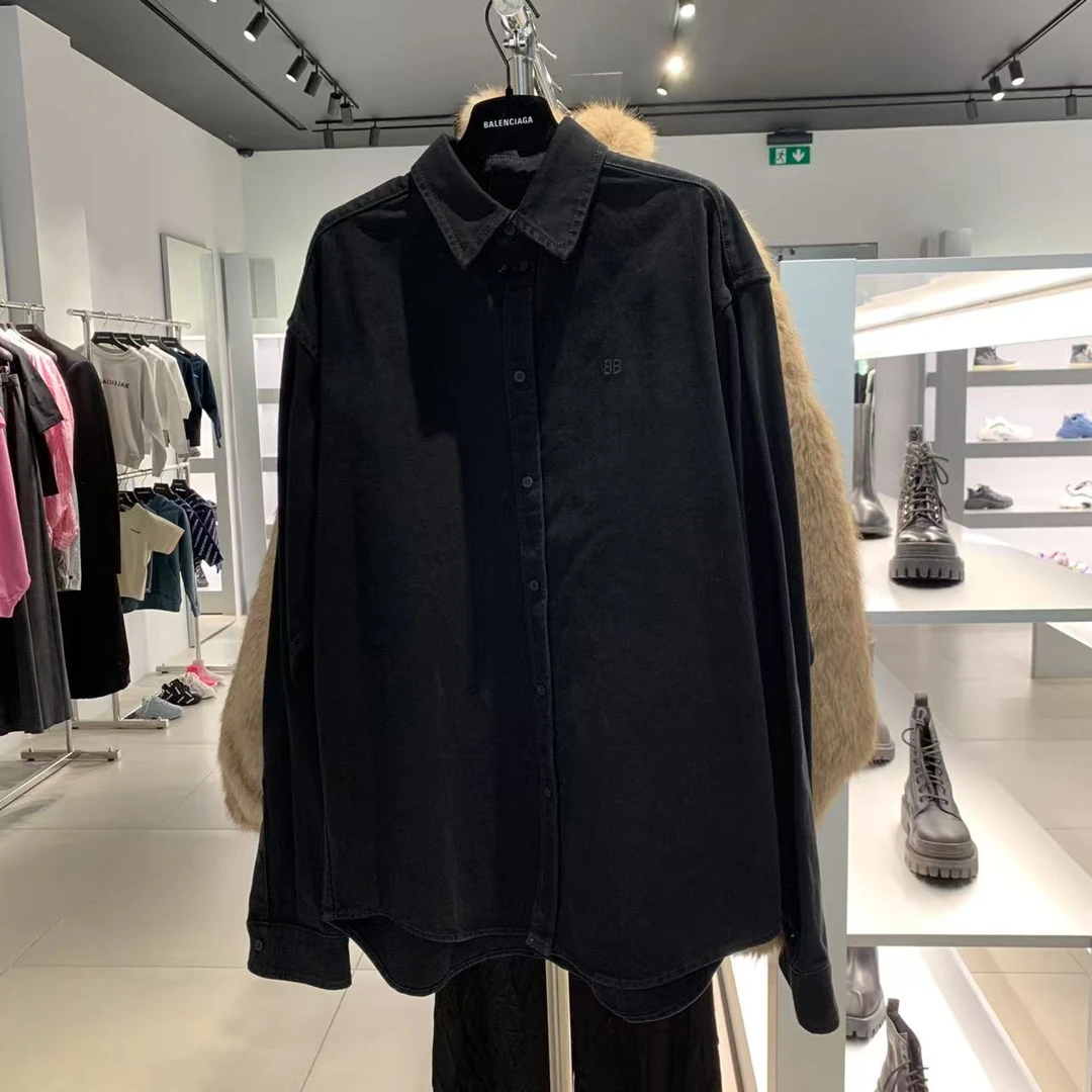 全新未使用 Balenciaga/巴黎世家 奥莱 双B牛仔衬衫 3-4周到