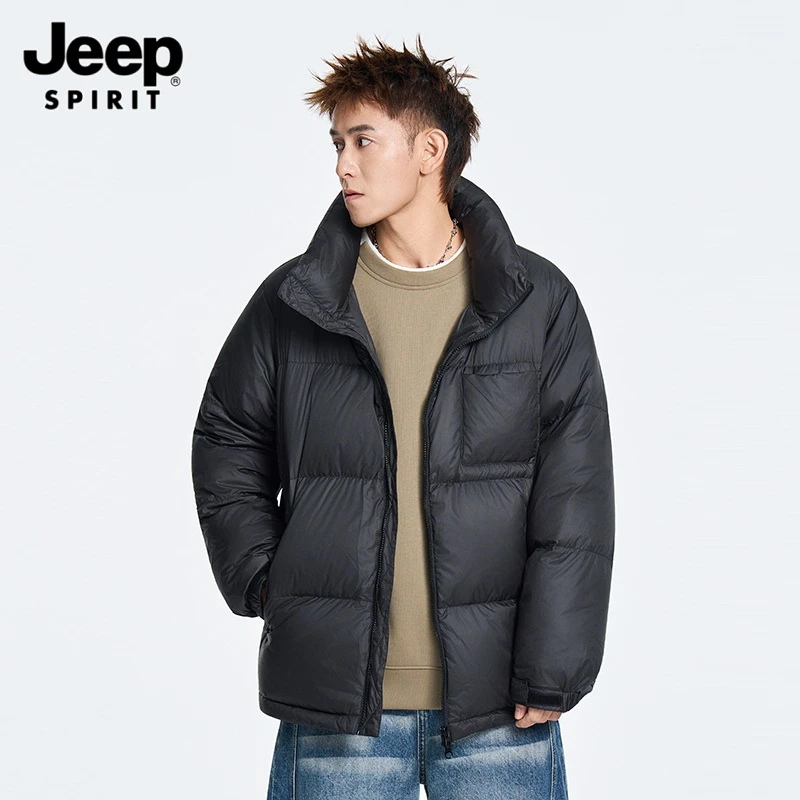 JEEPSPIRIT吉普长款保暖防风立领时尚羽绒服冬季户外休闲运动