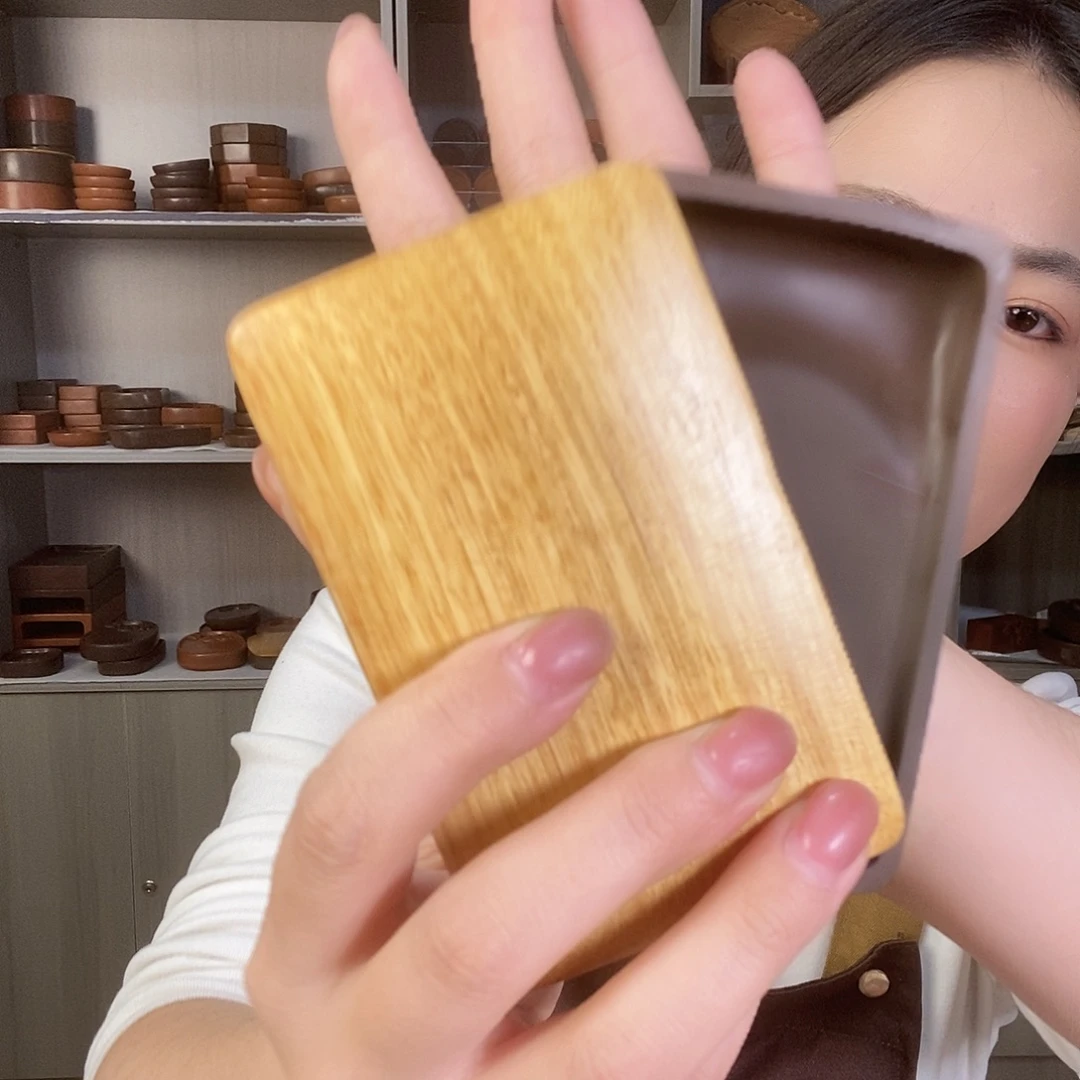 四寸小方素砚带盖