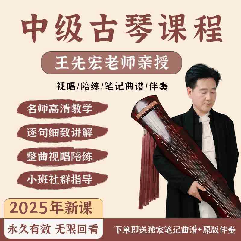 王先宏老师中级古琴曲逐句讲解视唱陪练古琴强化班