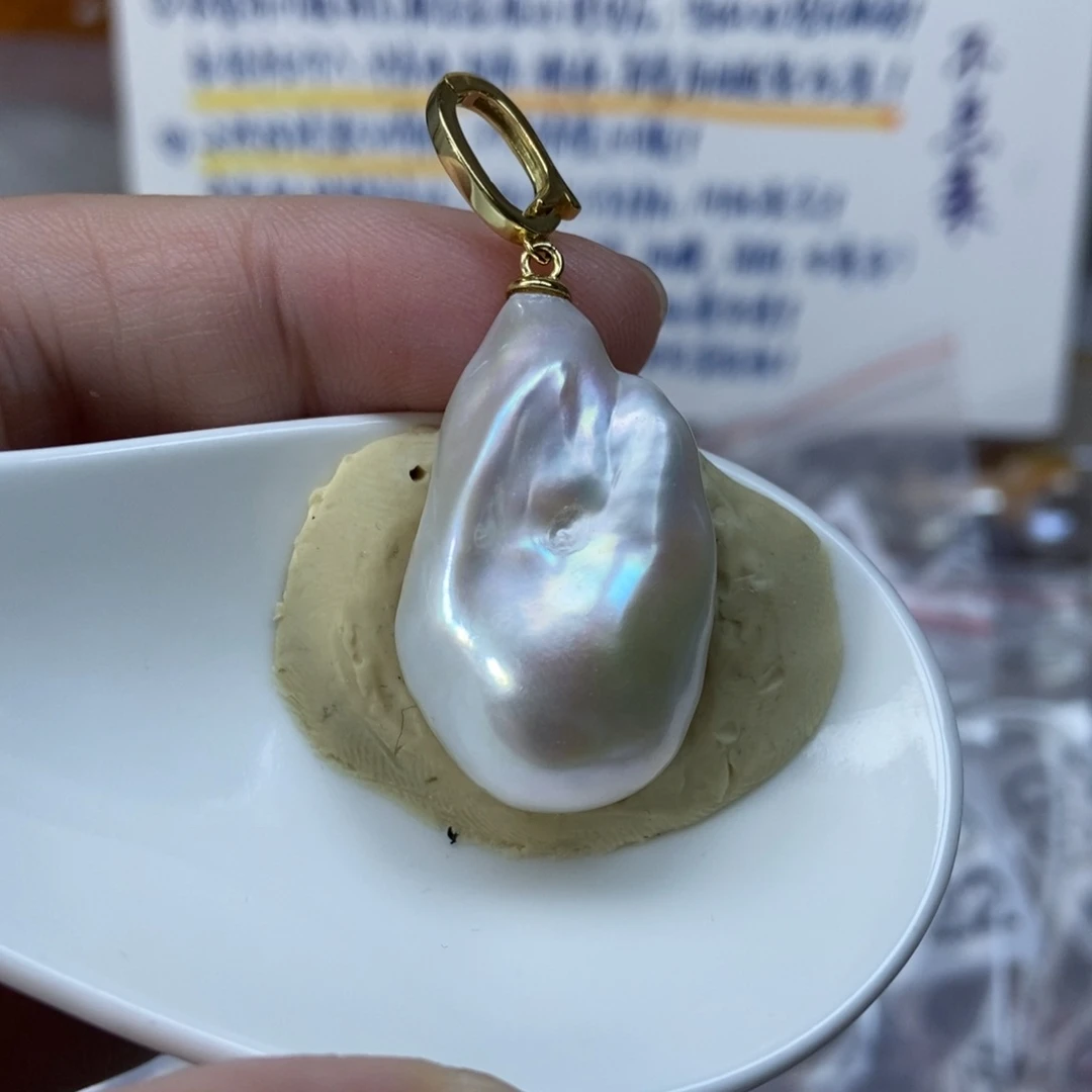 淡水珍珠吊坠(不含链)银S925镶嵌福利014