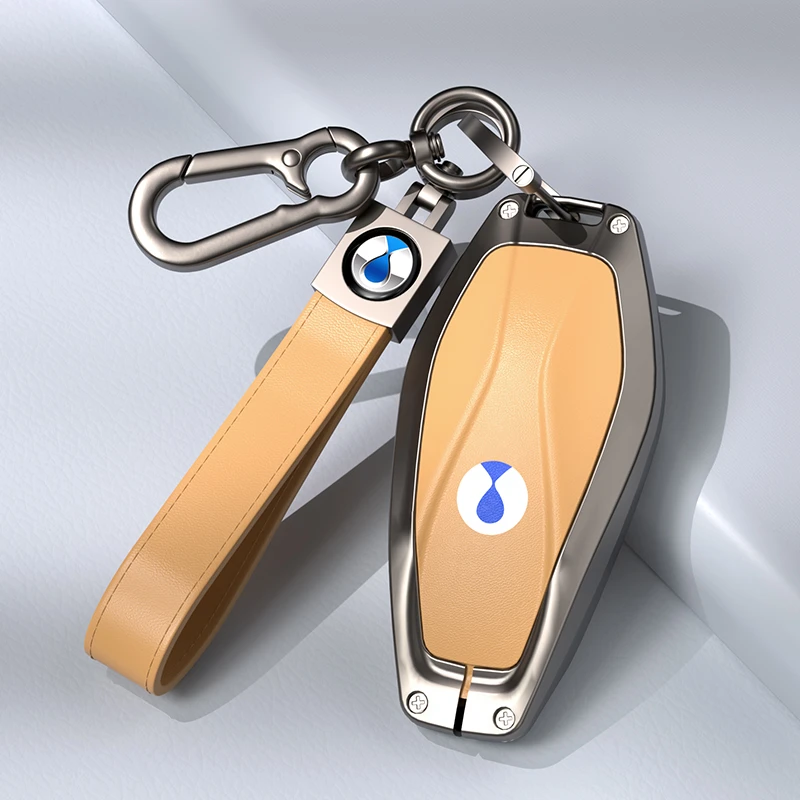 25新款腾势D9汽车钥匙保护套专用改装汽车用品真皮钥匙壳扣包保护