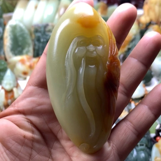 蛇纹石玉未镶嵌岫玉手把件