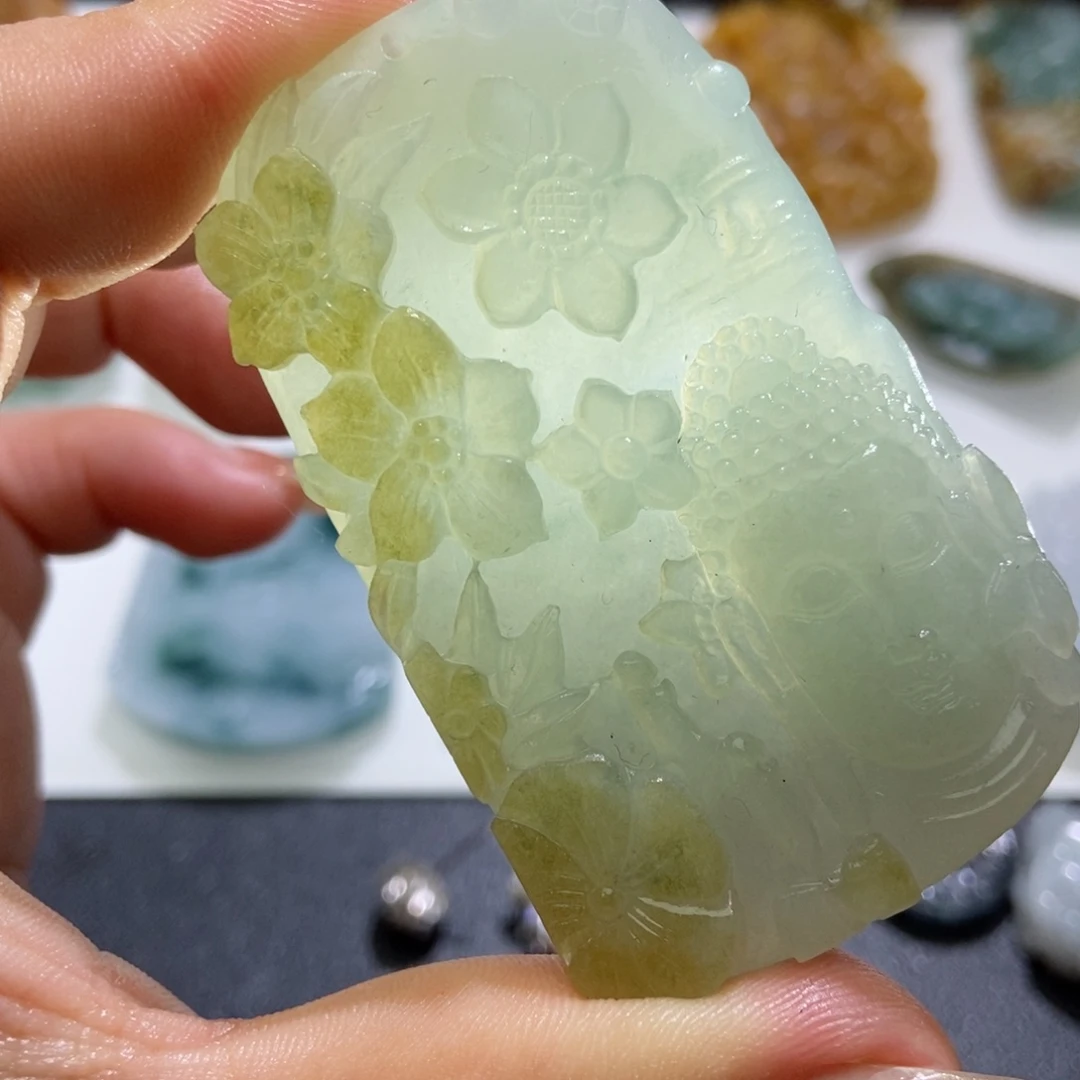 定制翡翠未镶嵌訁*荒毛货