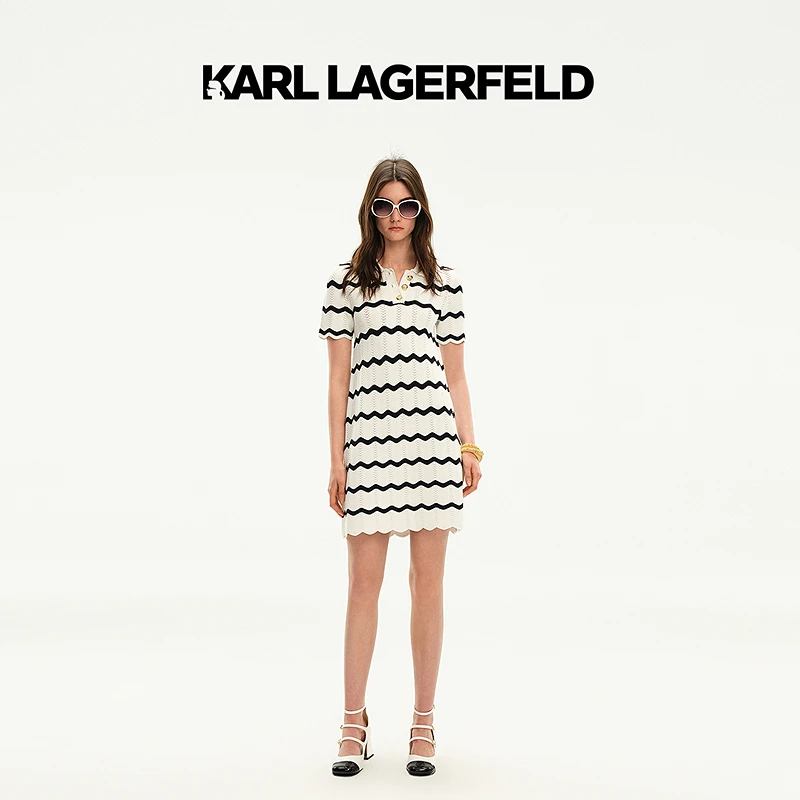 KARL LAGERFELD卡尔拉格斐2025夏季新款短袖连衣裙老佛爷M22E1390