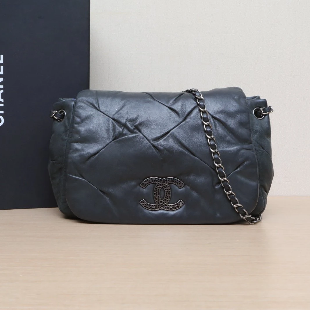 95新 Chanel/香奈儿 【娇】科技布14开CF 季节款链条包 30 888240