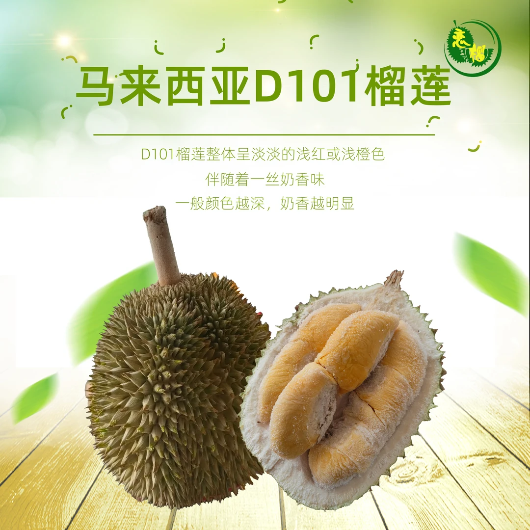 马来西亚进口D101红肉红宝石树熟榴莲 液氮保鲜原装进口