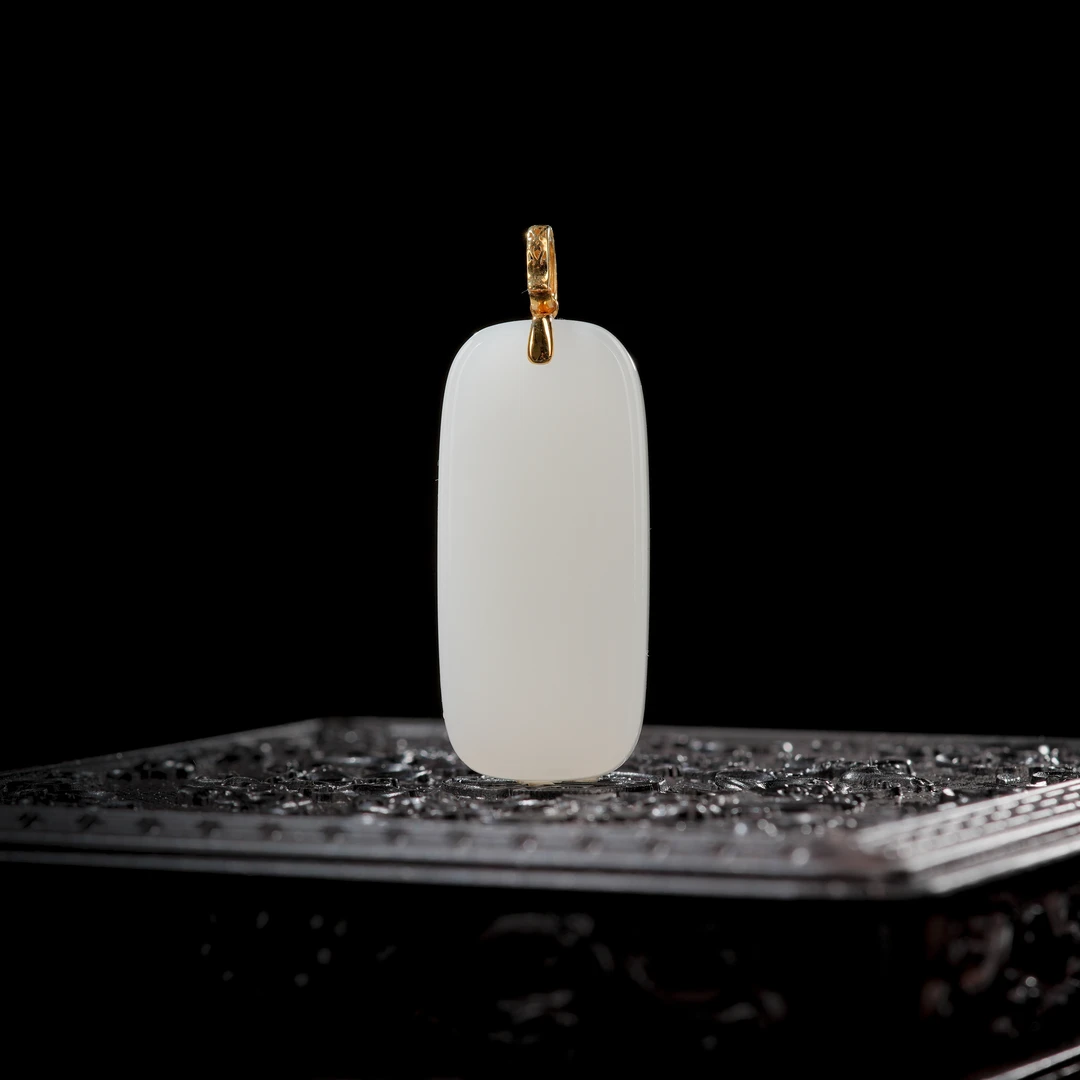 【博姐臻选】和田玉白玉羊脂级18K金典藏级吊坠D6561