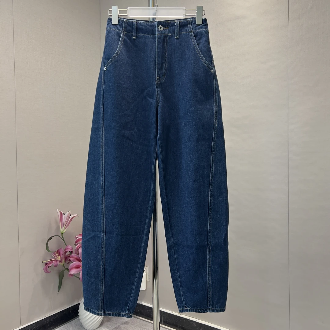 S853 2025春夏爆款镰刀裤 宝藏蓝牛仔裤