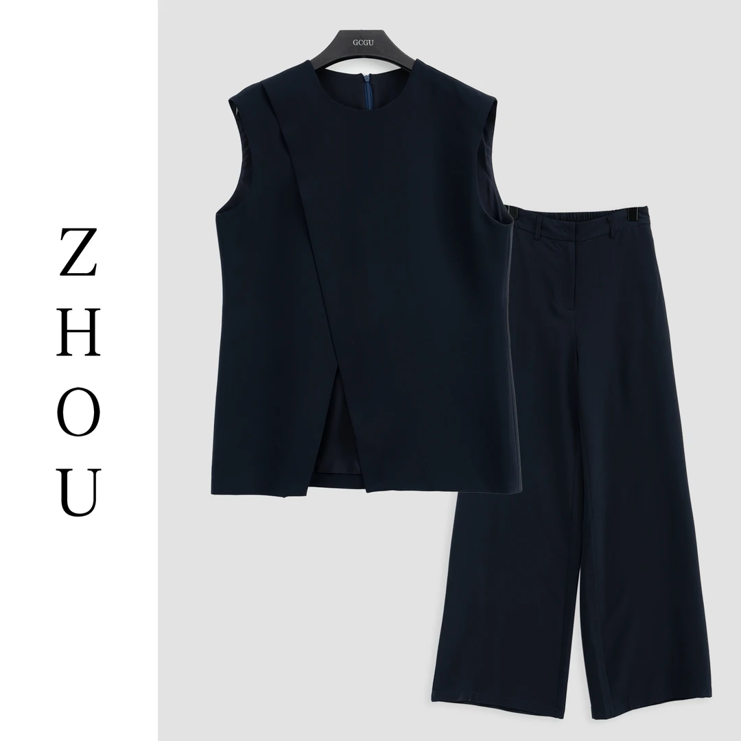 藏蓝设计感高端轻奢时尚套装-21243