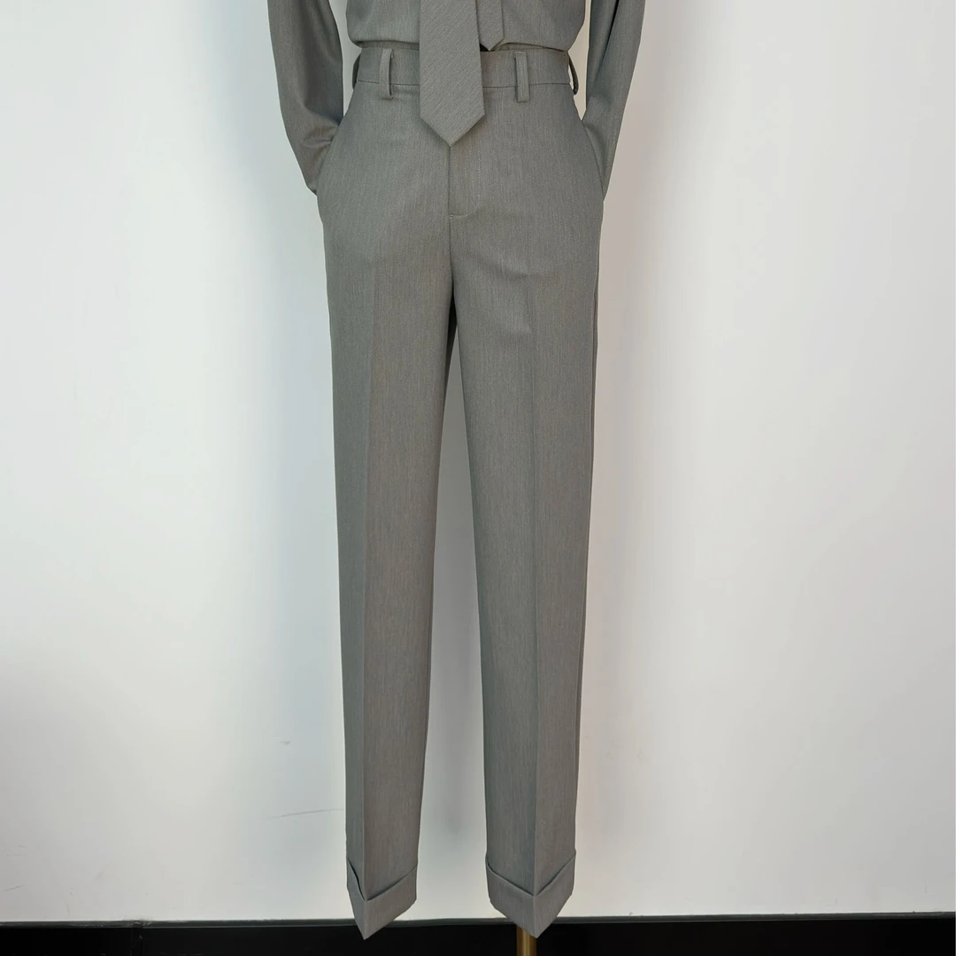 【西蒙曹】CK63春夏薄款高腰显腿长显瘦直筒阔腿裤西裤