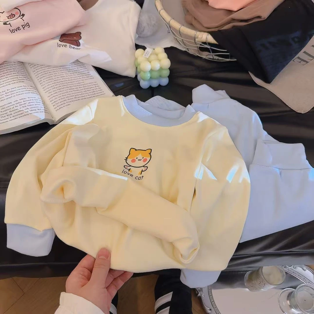 儿童保暖内衣套装德绒秋衣秋裤男女秋冬打底衫分体家居服