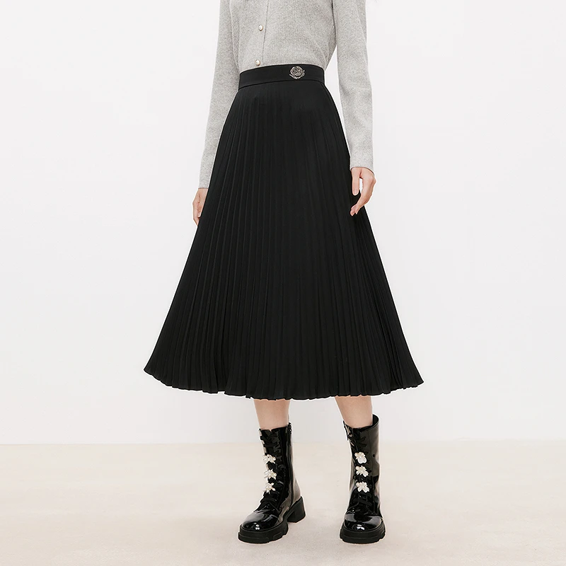 珂莱蒂尔25春新款时尚百搭服装高级清冷干净女装半身裙KW03559W0